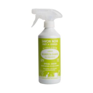 Spray contre les insectes au savon noir, 500 ml. Bouteille verte.